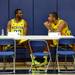 Michigan's Corey Person and Jon Horford chat during media day at the Player Development Center on Wednesday. Melanie Maxwell I AnnArbor.com